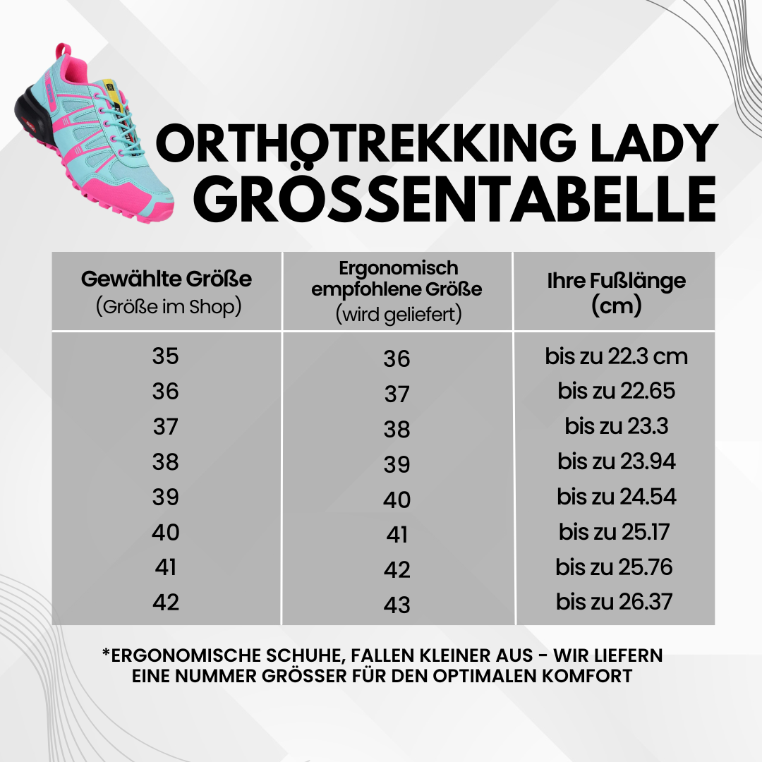 OrthoTrekking Lady - ergonomische schmerzlindernde Trekking u.- Wanderschuhe - extra für Damen