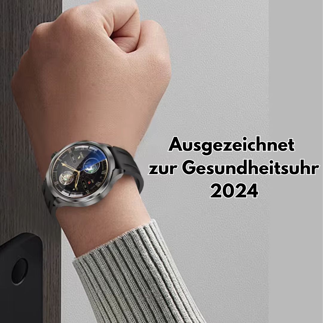 VitalSense Pro X - Gesundheits-Smartwatch mit Lederarmband (2025) - Sonderaktion 1+1 Gratis
